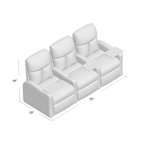 Latitude Run® 93'' Wide Home Theater Sofa with Cup Holder & Reviews
